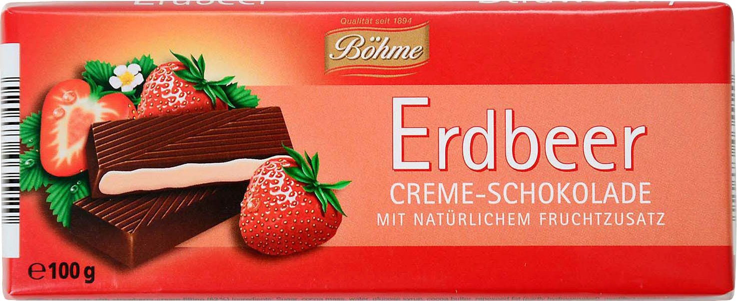 Böhme Erdbeer Creme-Schokolade 100g