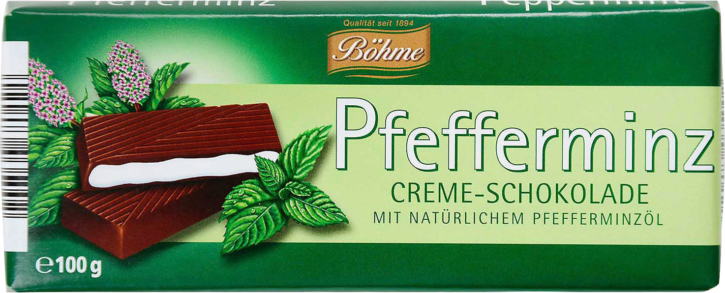 Böhme Pfefferminz Creme-Schokolade 100g