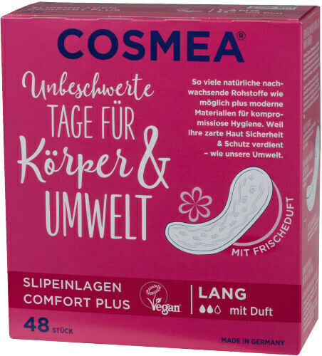 Cosmea 48 Slipeinlagen comfort plus Lang mit Duft vegan Damen Slip Einlagen