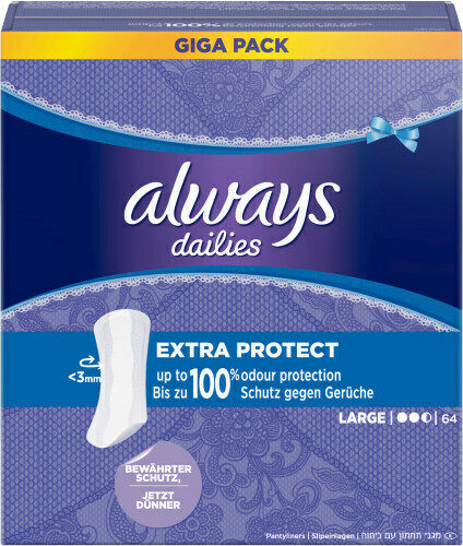 Always Extra Protect Large Slipeinlagen Damen Slip-Einlagen 64er Giga Pack